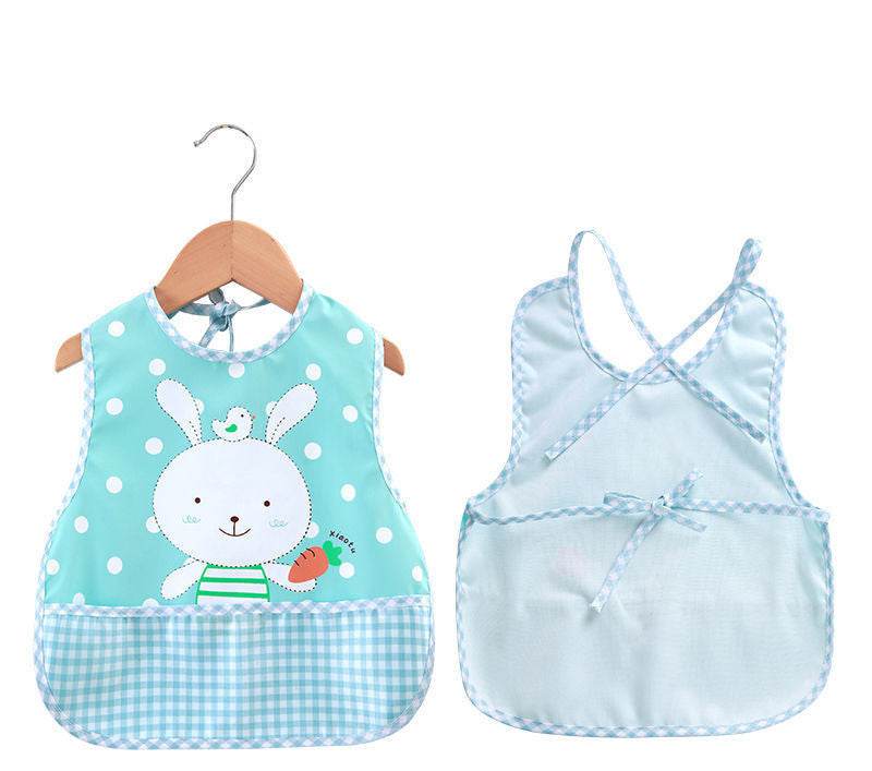 Children's Gown Eating Bib Rice Pocket Sleeveless Waterproof And Dirt-proof Baby Bib - Mubimart