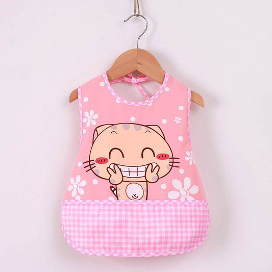 Children's Gown Eating Bib Rice Pocket Sleeveless Waterproof And Dirt-proof Baby Bib - Mubimart