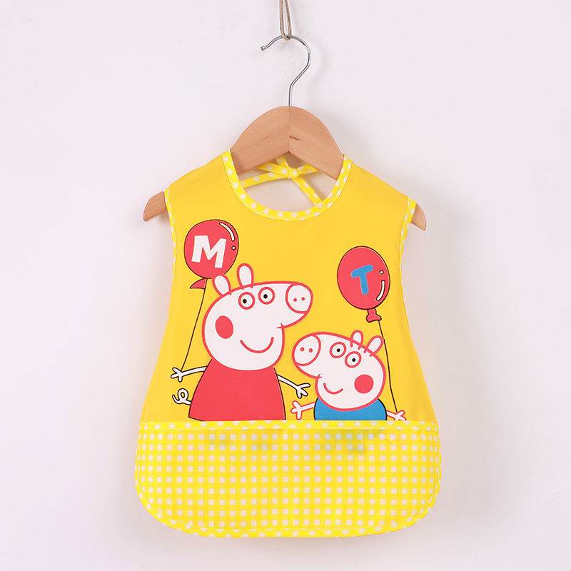 Children's Gown Eating Bib Rice Pocket Sleeveless Waterproof And Dirt-proof Baby Bib - Mubimart