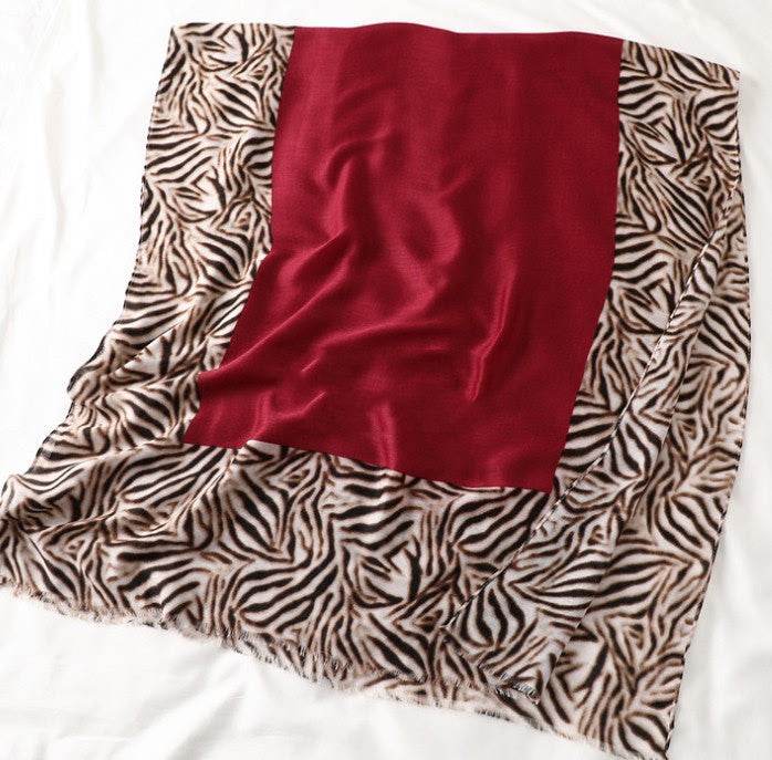 Men's And Women's Cotton Scarf Casual Leopard Print Long Gauze Scarf - Mubimart