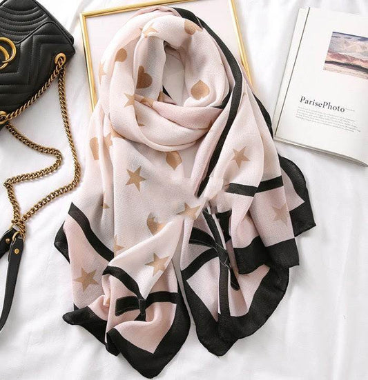 Men's And Women's Cotton Scarf Casual Leopard Print Long Gauze Scarf - Mubimart