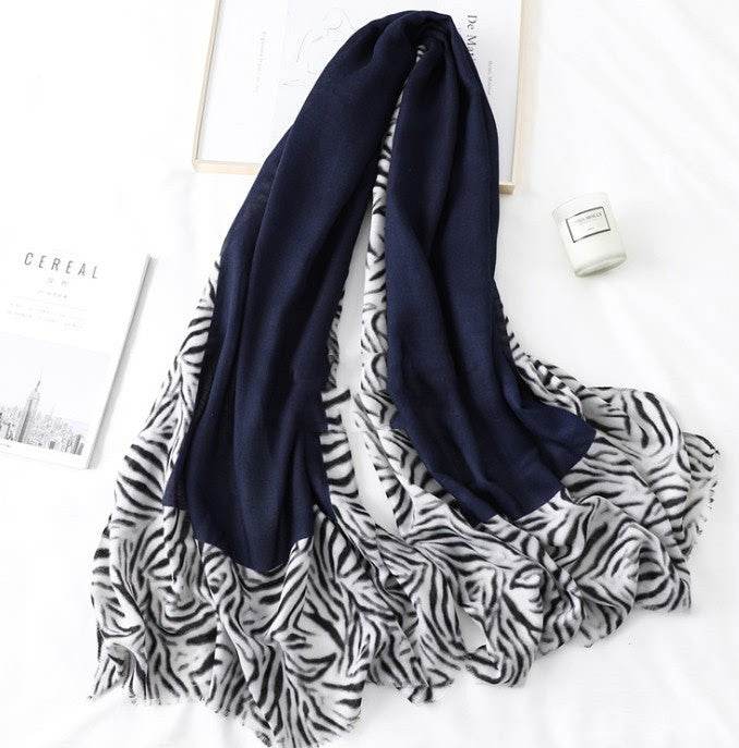 Men's And Women's Cotton Scarf Casual Leopard Print Long Gauze Scarf - Mubimart