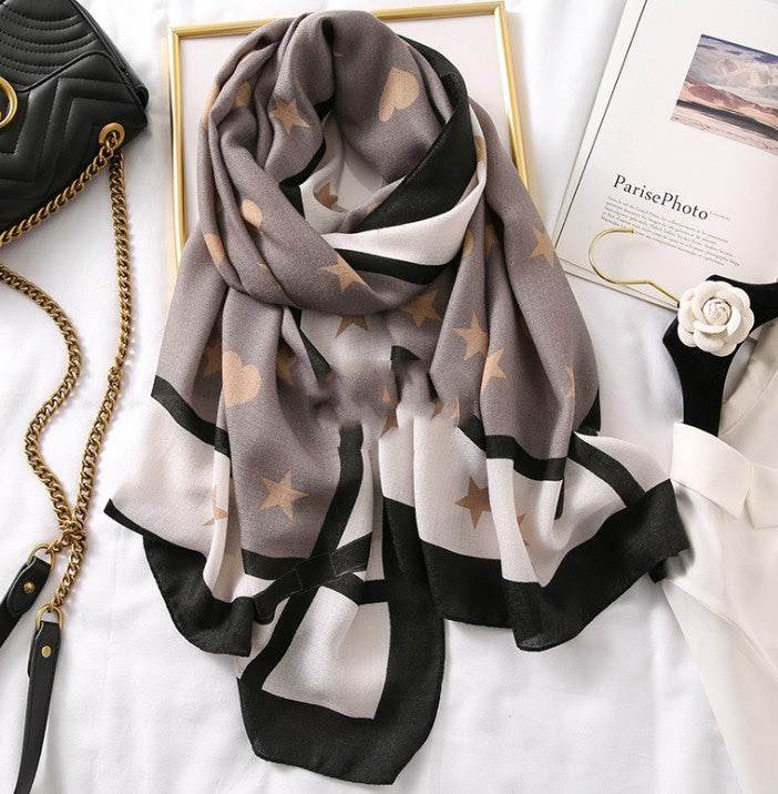 Men's And Women's Cotton Scarf Casual Leopard Print Long Gauze Scarf - Mubimart