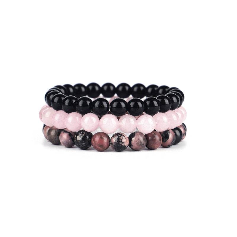 Three-Piece Bracelet Bracelet Stone Beaded Elastic Bracelet Women - Mubimart