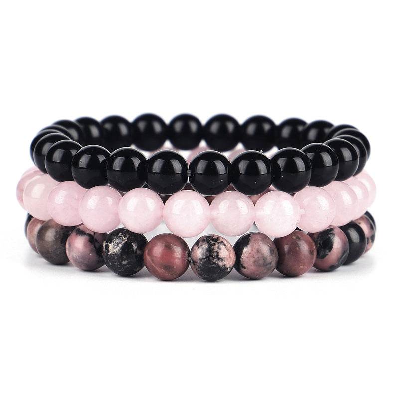 Three-Piece Bracelet Bracelet Stone Beaded Elastic Bracelet Women - Mubimart