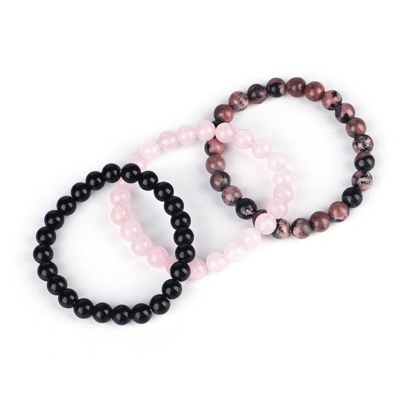 Three-Piece Bracelet Bracelet Stone Beaded Elastic Bracelet Women - Mubimart