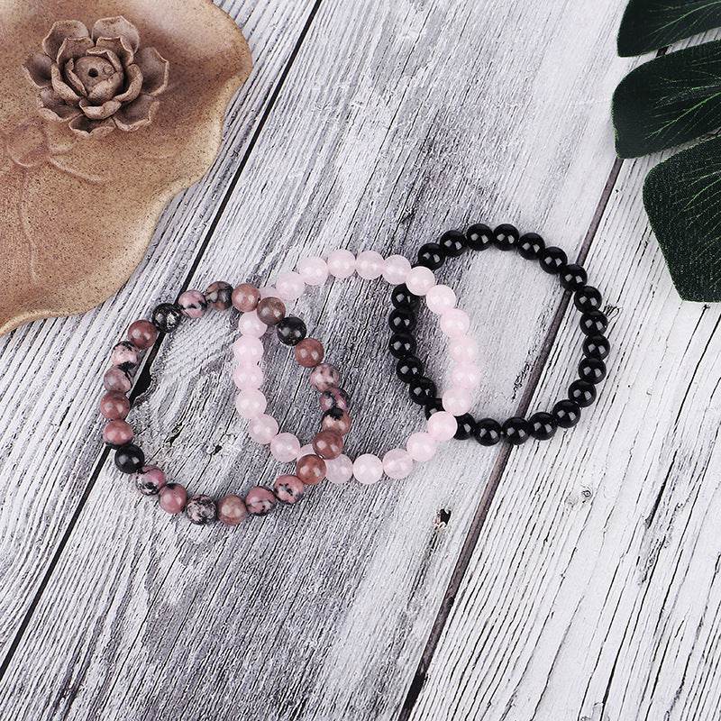 Three-Piece Bracelet Bracelet Stone Beaded Elastic Bracelet Women - Mubimart