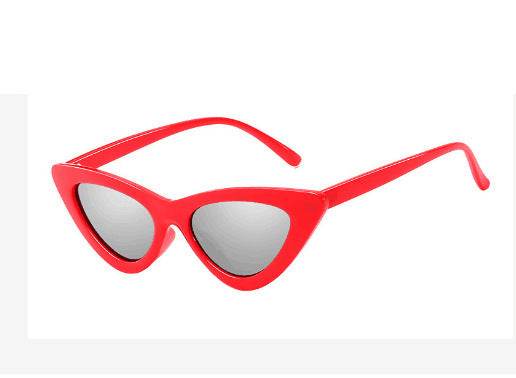 Retro Triangle Cat Eye Net Red Sunglasses - Mubimart