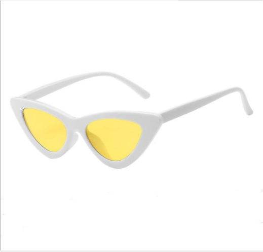 Retro Triangle Cat Eye Net Red Sunglasses - Mubimart