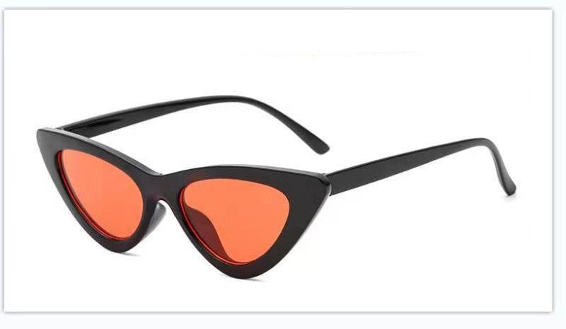 Retro Triangle Cat Eye Net Red Sunglasses - Mubimart