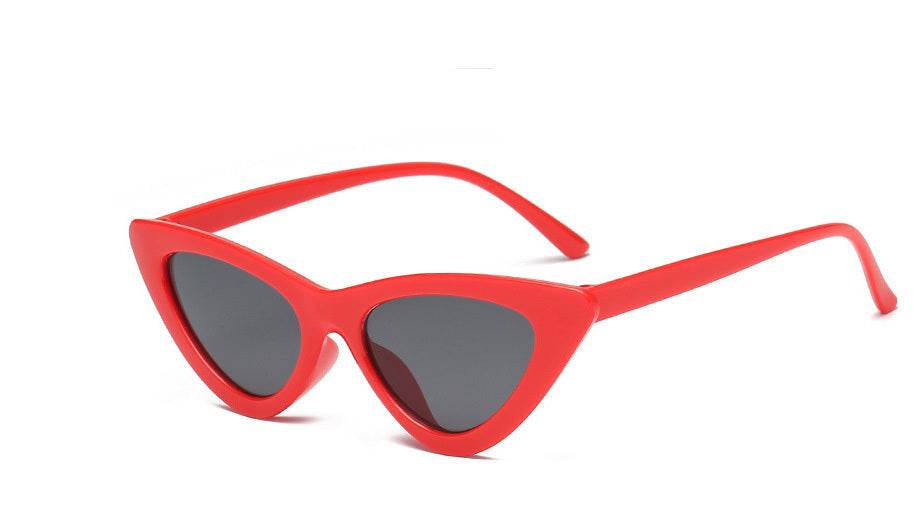Retro Triangle Cat Eye Net Red Sunglasses - Mubimart