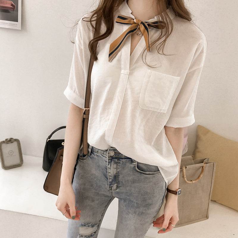 Top Plus Size Women's Short-Sleeved Chiffon t-Shirt - Mubimart