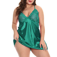 Foreign Trade Sexy Lingerie, European And American Stretch Satin Fat Woman Sexy Plus Size Suspender Skirt, Sexy Nightdress Manufacturers Wholesale - Mubimart -  