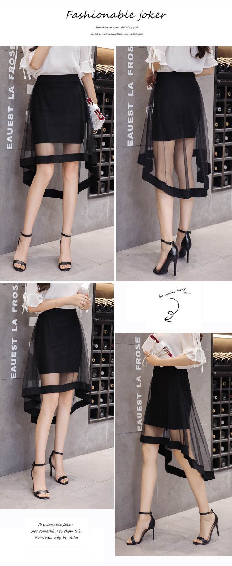 Irregular Skirt Dovetail Skirt Mid-length Package Hip Skirt - Mubimart