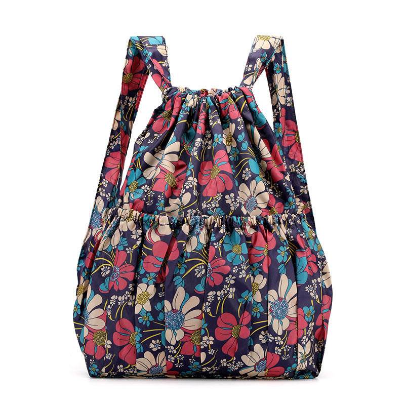 Drawstring Bag Printed Backpack Women - Mubimart