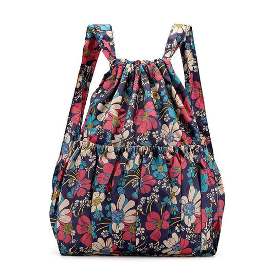 Drawstring Bag Printed Backpack Women - Mubimart