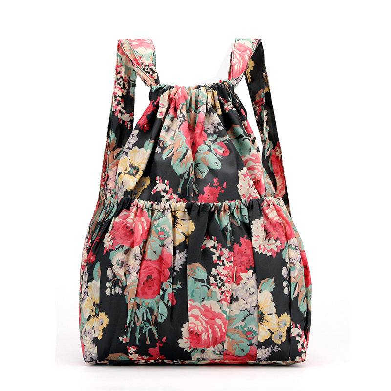 Drawstring Bag Printed Backpack Women - Mubimart