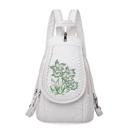 New Embroidery Orchid Women Backpack Casual - Mubimart
