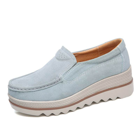 Womens Breathable Suede Slip On Sneakers - Mubimart