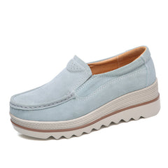 Womens Breathable Suede Slip On Sneakers