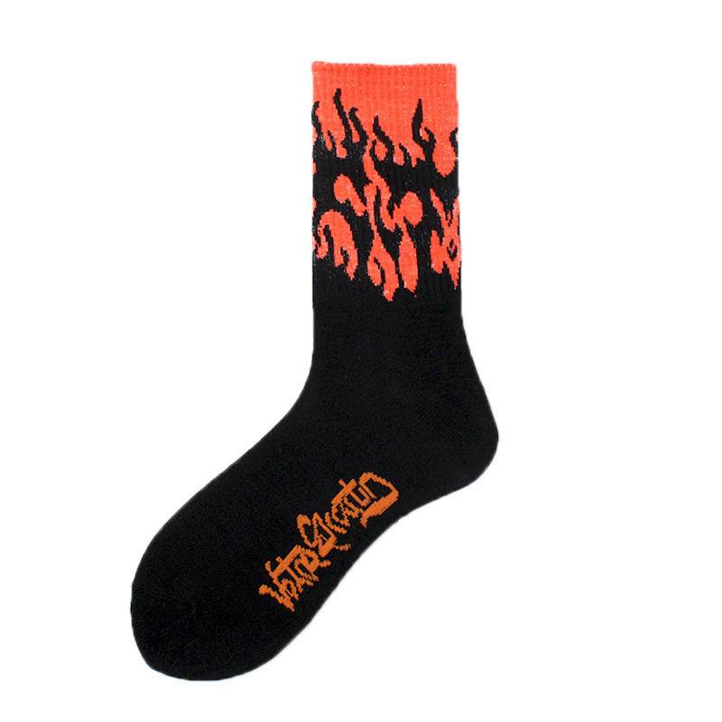 Socks Men's Tube Socks Ladies Striped Socks Sweat Absorbent Deodorant Socks Cactus Flame Banana - Mubimart