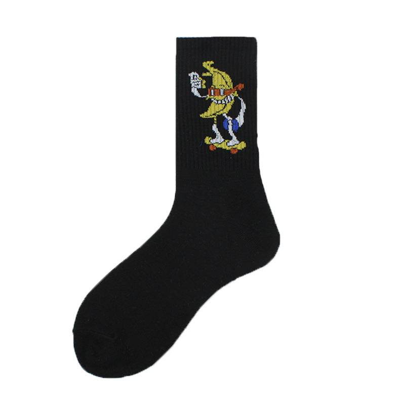 Socks Men's Tube Socks Ladies Striped Socks Sweat Absorbent Deodorant Socks Cactus Flame Banana - Mubimart