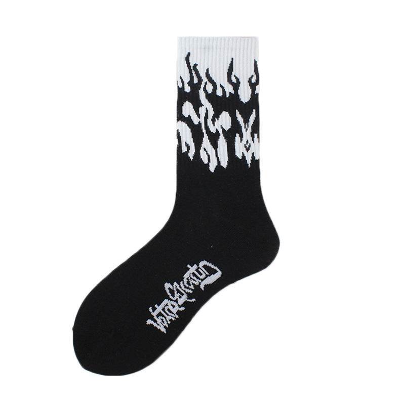 Socks Men's Tube Socks Ladies Striped Socks Sweat Absorbent Deodorant Socks Cactus Flame Banana - Mubimart
