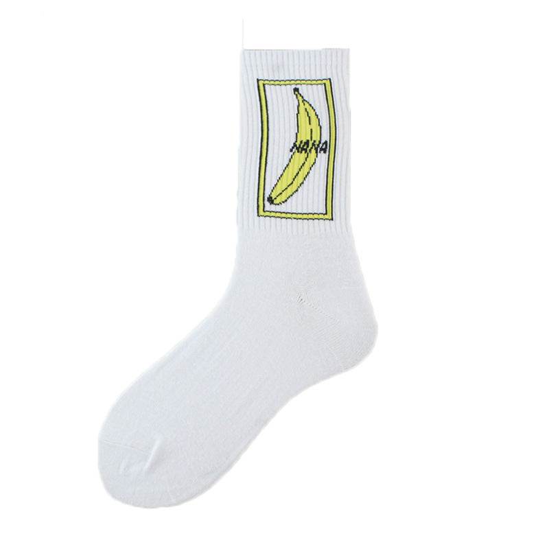 Socks Men's Tube Socks Ladies Striped Socks Sweat Absorbent Deodorant Socks Cactus Flame Banana - Mubimart