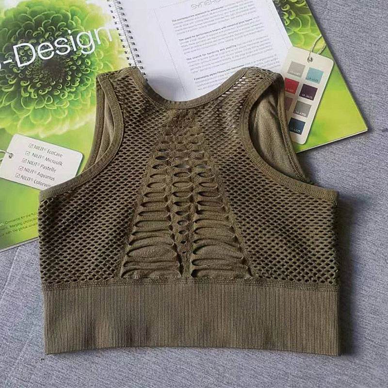 Breathable mesh sports bra - Mubimart