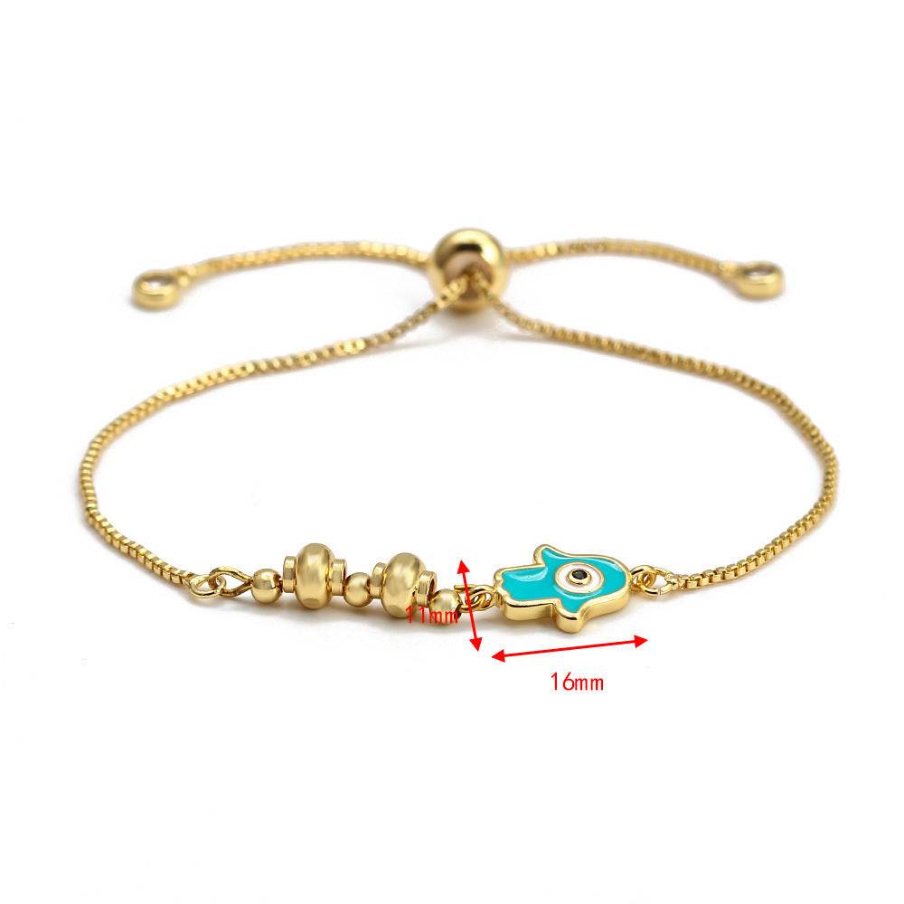 EVIL EYE Fatima Hand Tree Turkish Evil Eye Charm Bracelet Gold Color Adjustable Bracelet Fashion Jewelry for Women Girls BE149 - Mubimart