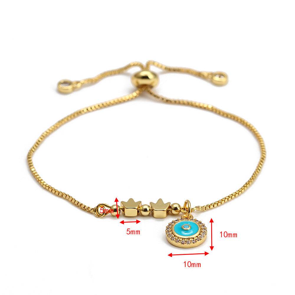 EVIL EYE Fatima Hand Tree Turkish Evil Eye Charm Bracelet Gold Color Adjustable Bracelet Fashion Jewelry for Women Girls BE149 - Mubimart