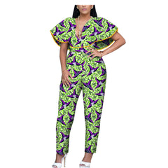 African Ethnic Printing Batik Cotton Plus Size Fashion Jumpsuit - Mubimart -  