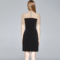 Bodycon Dress Women Stitching Polka Dot Mesh - Mubimart -  