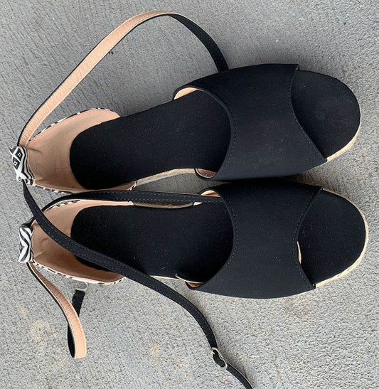 Wedge Heel Platform Woven Espadrilles Sandals - Mubimart