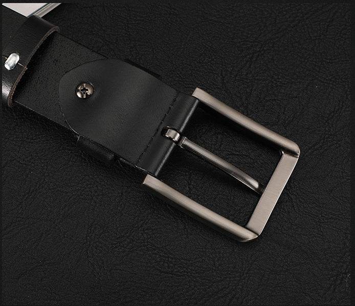 Leather Belt Men'S Cowhide Belt Men'S Suit Trouser Belt Business Pin Buckle Cowhide Belt Custom Men'S Trouser Belt - Mubimart
