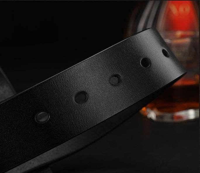 Leather Belt Men'S Cowhide Belt Men'S Suit Trouser Belt Business Pin Buckle Cowhide Belt Custom Men'S Trouser Belt - Mubimart