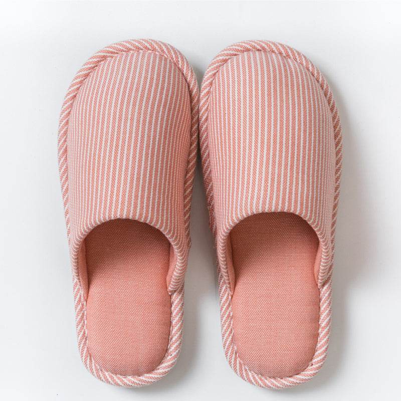 Flax Slipper Female Spring And Autumn Indoor Couple Home With Lovely Antiskid Cotton Hemp Home Pair Of Slippers Summer Man Four Seasons - Mubimart