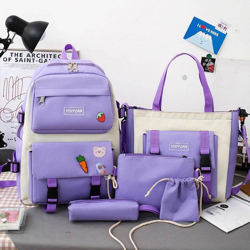 Canvas Backpack Women Korean Harajuku - Mubimart
