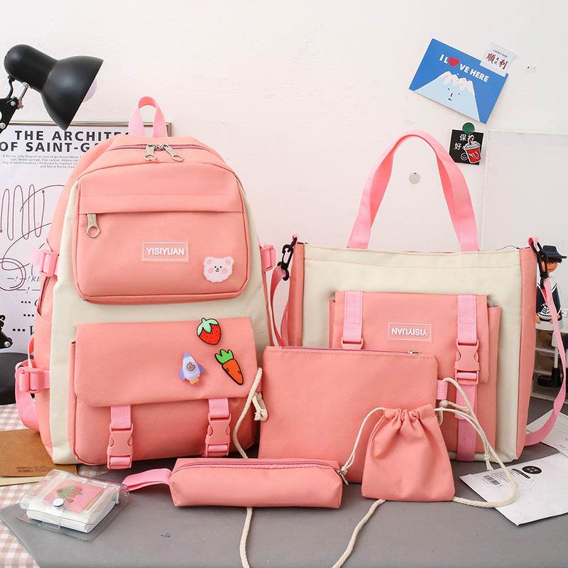 Canvas Backpack Women Korean Harajuku - Mubimart