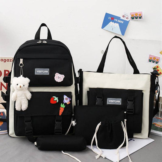 Canvas Backpack Women Korean Harajuku - Mubimart