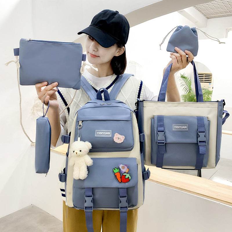 Canvas Backpack Women Korean Harajuku - Mubimart