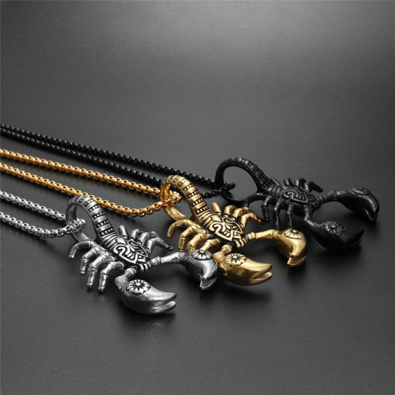 Scorpion Pendant Necklace 316L Stainless Steel Men Chain Necklace Fashion Men Jewelry - Mubimart