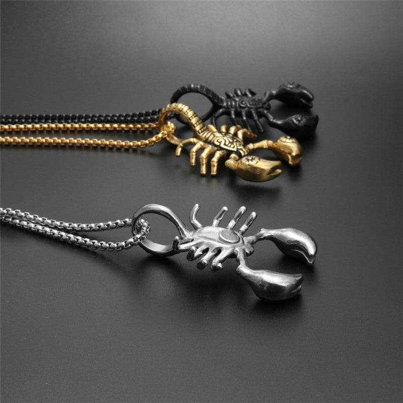 Scorpion Pendant Necklace 316L Stainless Steel Men Chain Necklace Fashion Men Jewelry - Mubimart
