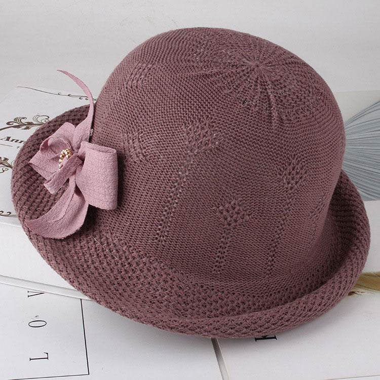 Women'S Hats Korean Version Of The Fashion Alice Along The Flower Knitted Women'S Hats Sun Hats - Mubimart