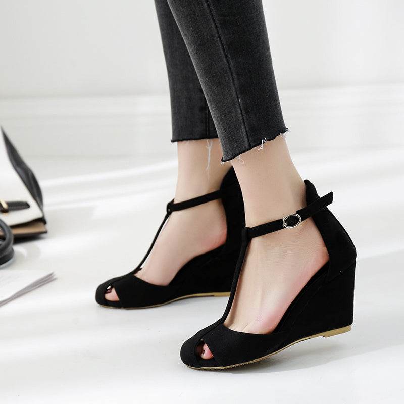 Hollow Wedge Sandal Summer Fairy Style High Heels For Women - Mubimart