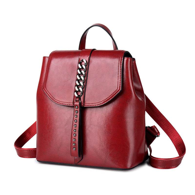 Leather Backpack Women Car Stitching Fashion Leather Casual Backpack Women Travel Backpack - Mubimart
