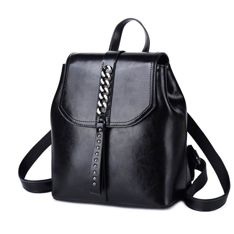 Leather Backpack Women Car Stitching Fashion Leather Casual Backpack Women Travel Backpack - Mubimart