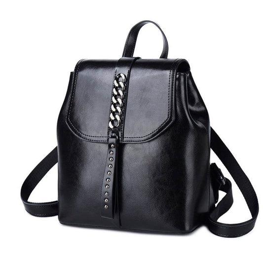 Leather Backpack Women Car Stitching Fashion Leather Casual Backpack Women Travel Backpack - Mubimart