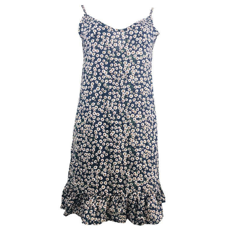 Floral print dress with camisole - Mubimart -  