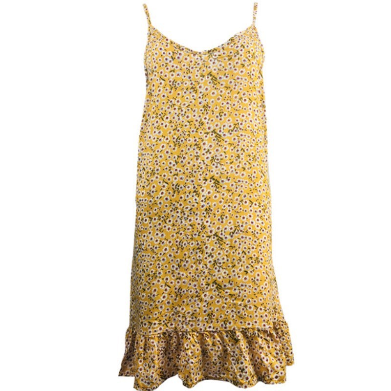 Floral print dress with camisole - Mubimart -  